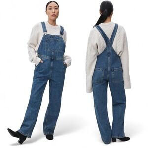 Everlane The Denim Overalls Women's Medium Organic Cotton Blue Minimalist Casual